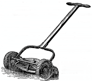 A classic reel lawn mower